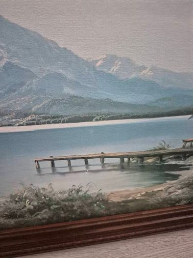 Large Vintage Framed Picture "Connemara Lake" by N. Gero
