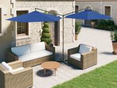 Double Parasol with Steel Pole Azure Blue 600 cm