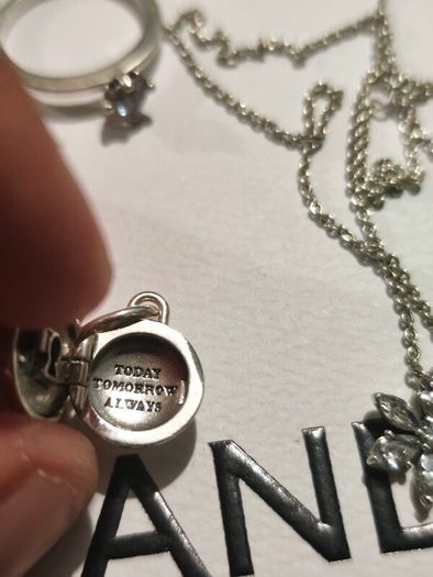 Pandora silver set necklace ring charm