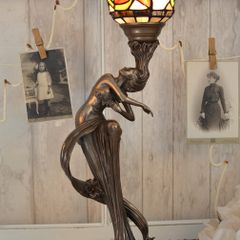 Tiffany-Style Art Nouveau Table Lamp