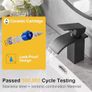 Waterfall Spout Bathroom Sink Mixer Taps,Single Handle Basin Mixer Tap, Lavatory Vessel Faucet,Stainless Steel,Matte Black Vanity Tap Image 6