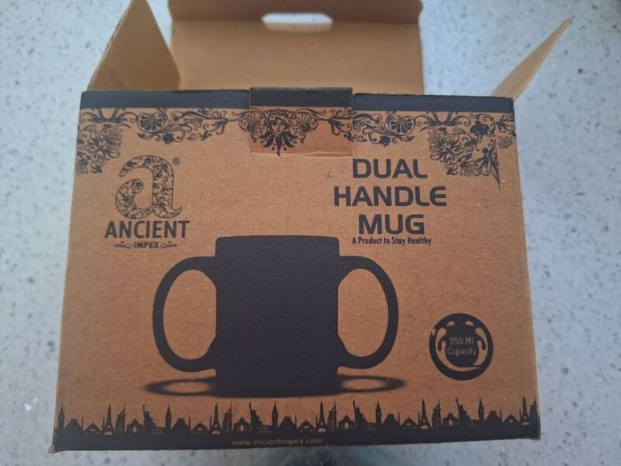 BNIB Dual Handled Ceramic Mug
