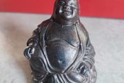 Buddha Statue Chalkware BRONZE Tone  Figurine Decor Vintage 60s