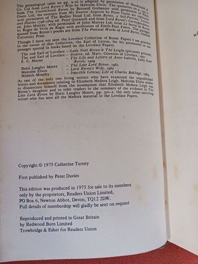 Byrons Daughter / A Biography/ Catherine Turney/ 1975