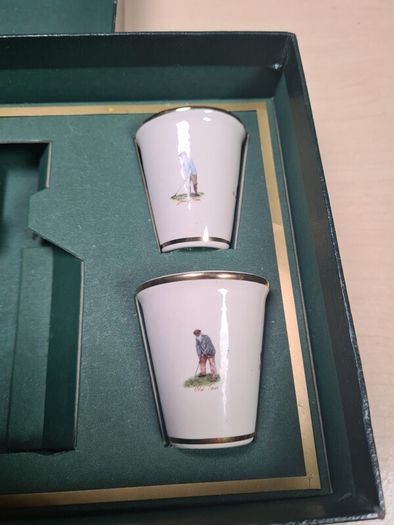 Pointers London Edinburgh Whisky Decanter And Cups Set St Andrews Golf Golfing Vintage