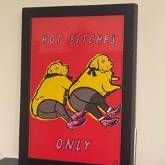 JAM Art Hot Bitches Only Framed Print Colourful Dog Wall Art