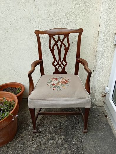 Antique Chippendale style carvery chair.
