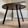 Round Walnut Oak Dining Table 1.1 Metre Image 2