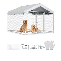 Large Outdoor Dog Kennel, 2 x 2 x 1.6 m