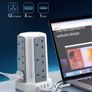 Tower Extension Lead with USB Slots 5M, 12 Way Outlets Multi Plug Extension Tower with 4 USB Slots (1 Type C & 3 USB Ports), Surge Protector Long Extension Lead tower for Home, Office, Kitchen Image 3