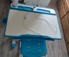 Adjustable kids study table, chair, led light set