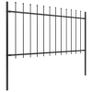 Garden Fence with Spear Top Steel 5.1x1 m Black Image 2