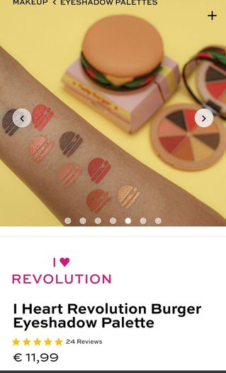 I heart revolution burger eyeshadow palette bnib