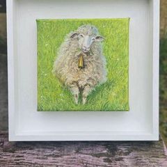 Original Oil Painting  - Jingle Bell Lamb