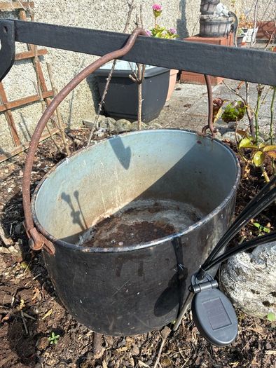 vintage fire crane and pot