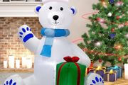 5ft Christmas Inflatable Decoration: Christmas Inflatable Decoration Polar Bear, Built-in LED Lights, Christmas Inflatable Decoration