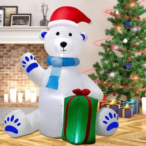 5ft Christmas Inflatable Decoration: Christmas Inflatable Decoration Polar Bear, Built-in LED Lights, Christmas Inflatable Decoration