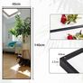 Full Length Mirror 140x40cm Free Standing, Hanging or Leaning, Large Floor Mirror with Black Aluminum Alloy Frame for Living Room or Bedroom Image 6