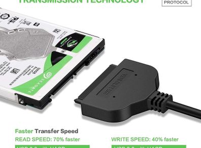 USB 3.0 to SATA III (UASP) 5Gbps Converter Adapter Cable for 2.5" SATA HDD/SSD Drives (Brand New/Warranty)
