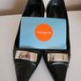 Gorgeous Karen Millen Ladies Womens Black Leather High Hill Shoes Size 37.5 Image 6