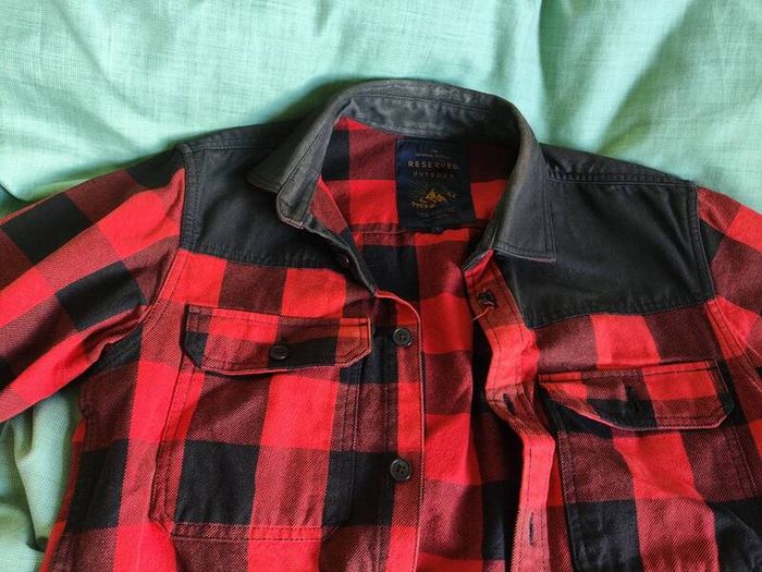 Denim Jacket Red Black Checkered Reserved S Size