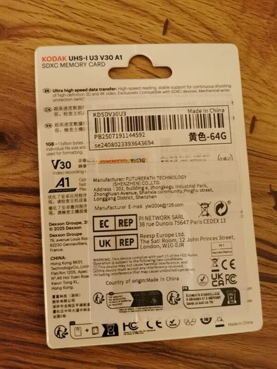 64 GB SD Memory Card Kodak