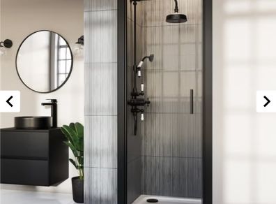 Shower Door Black Hinged