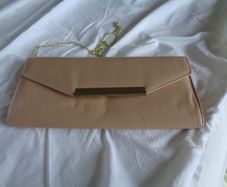 Beige Patent Clutch Bag for Sale