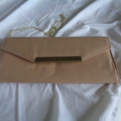 Beige Patent Clutch Bag for Sale