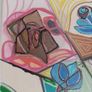 Original Abstract Painting  inspired by a box of Cadbury Roses Chocolate Image 7