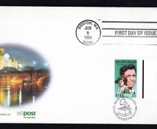 1984 Ireland Birth Centenary of Count John McCormack Combination Commemorative Stamps (USA and Ireland Gutter Pair on) An Post First Day Cover (FDC)