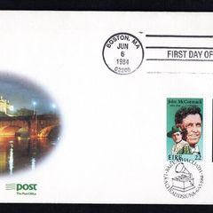 1984 Ireland Birth Centenary of Count John McCormack Combination Commemorative Stamps (USA and Ireland Gutter Pair on) An Post First Day Cover (FDC)