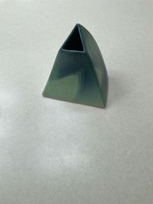 Ceramic triangular vase