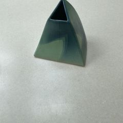 Ceramic triangular vase