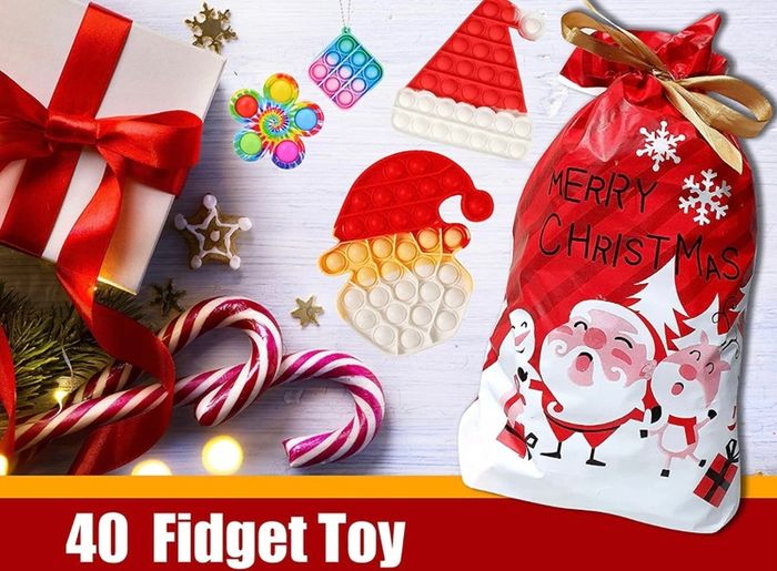 Christmas Fidget Toy Pop Set, set Sensory Fidget Toys Pack, Simple Pop Fidget Box, Surprise Gifts Boxes Xmas Party Favour (FREE POSTAGE)