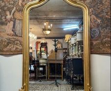 Ornate French-Style Large Gilt Wood Mirror