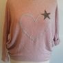 Carla Giannini Women's Angora Mix Top With Heart & Stars New With Tag Salmon Pink Image 4