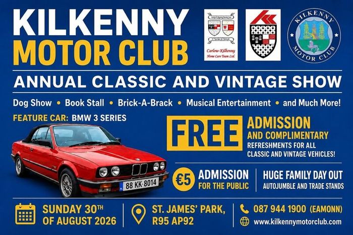 Kilkenny Motor club annual show Sunday 30th of Aug