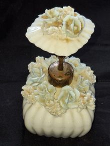 Beautiful Old French Floral Porcelain Perfume Atomizer, Postage Available or Collection