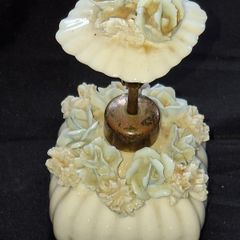Beautiful Old French Floral Porcelain Perfume Atomizer, Postage Available or Collection