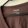 Brown crop long sleeve brushed rib top Size M Image 2