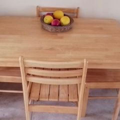 Beautiful Compact 4Ft Wooden Kitchen Dining Table - Can Deliver