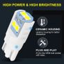 2Pcs Ceramic T10 Led Canbus W5W 168 194 LED Bulb 3030 SMD Car Dome Reading Lamp License Plate Light Clearance 6000K White 12V Image 3