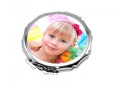 Personalised Ornate Round Shaped Compact Mirror
