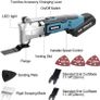 Oscillating Multi Tool, 6 Variable Speed 18V Powerful Cordless Oscillating Tool Set with 16 Accessories, Quick Change Blade for Sanding Cutting Grinding Scraping (FREE POSTAGE) Image 2