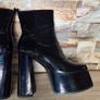 Black Chameleon Waterproof Ultra High Platform Ankle Boots, size 40 Image 2