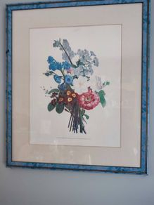 LOVELY FRAMED 55 X 65  CM. Chez Vilquin - Jean-Louis Prevost - THE PRINT IS 35x45 cm. vintage botanical print.
