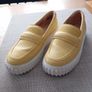 Clarks woman yellow mustard leather loafers size 6 Image 2