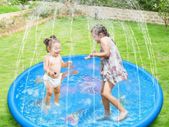 170CM Splash Water Play Mat Dolphin Tortoise Starfish Shell Crab Pattern Sprinkler Pad Summer Garden Outdoor Spray Water Toys for Kids Pets Family Activities