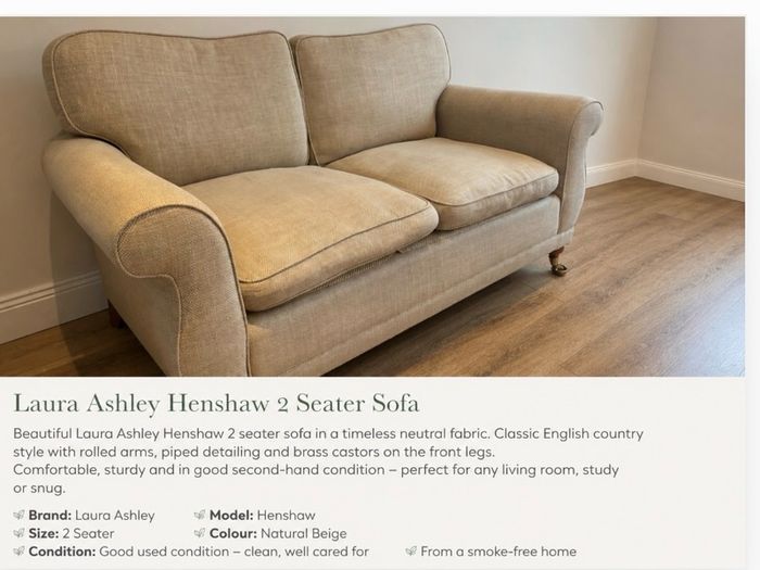 laura ashley sofa plus free chair